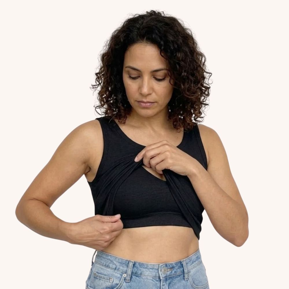 Ribbed Cotton Built-in Bra Tank
